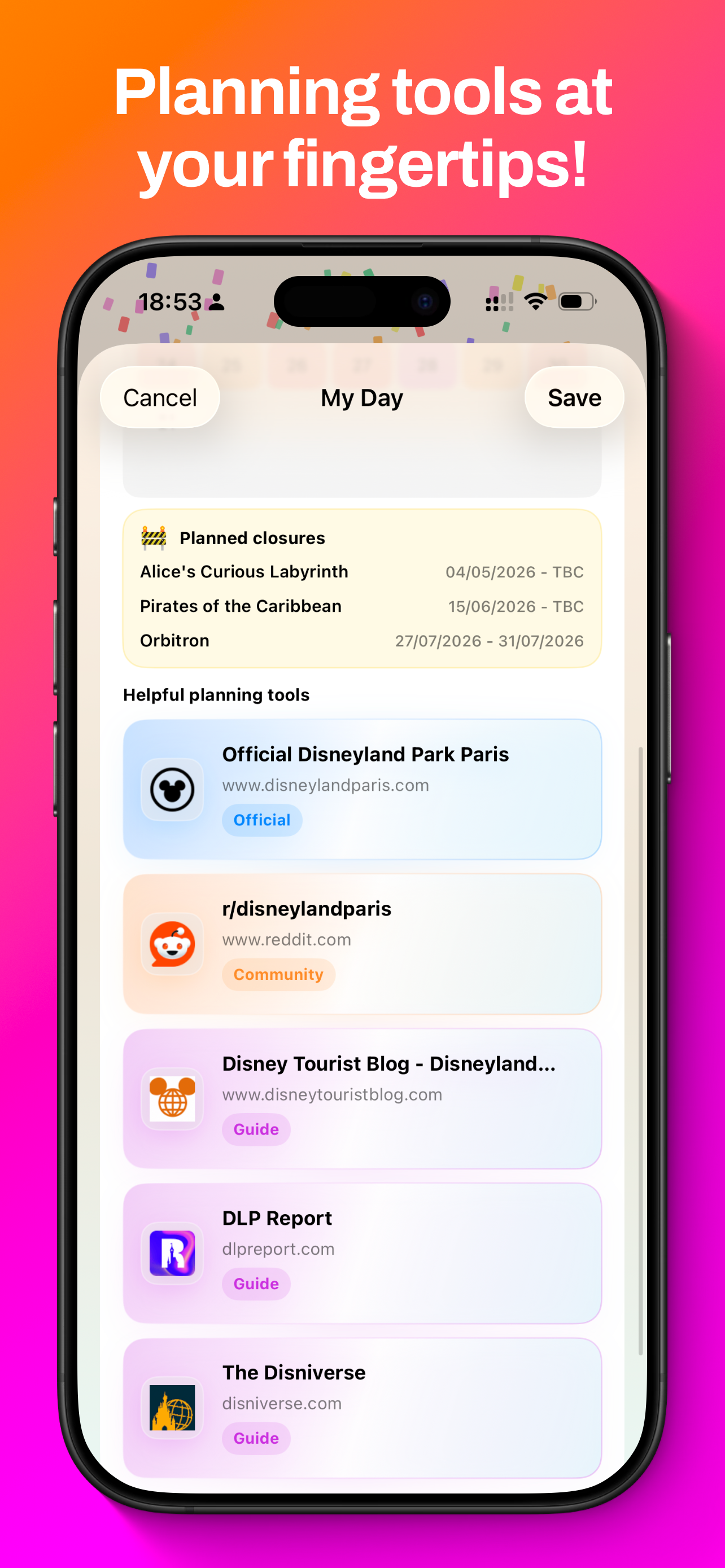 Ride Radar for Theme Parks