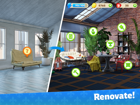 Merge House - Design Makeover iPad screenshot 2 - Games app