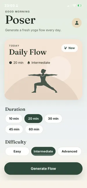 Poser - Daily Yoga Flow screenshot 1