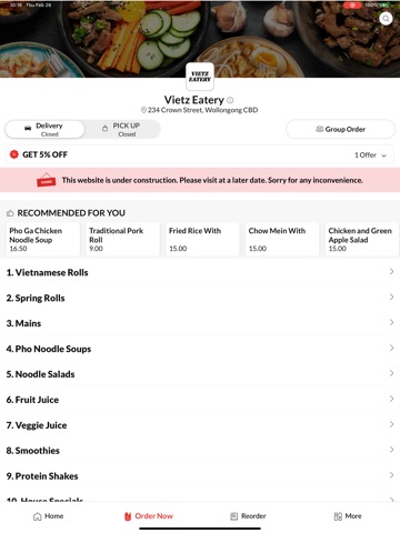 Vietz Eatery iPad screenshot
