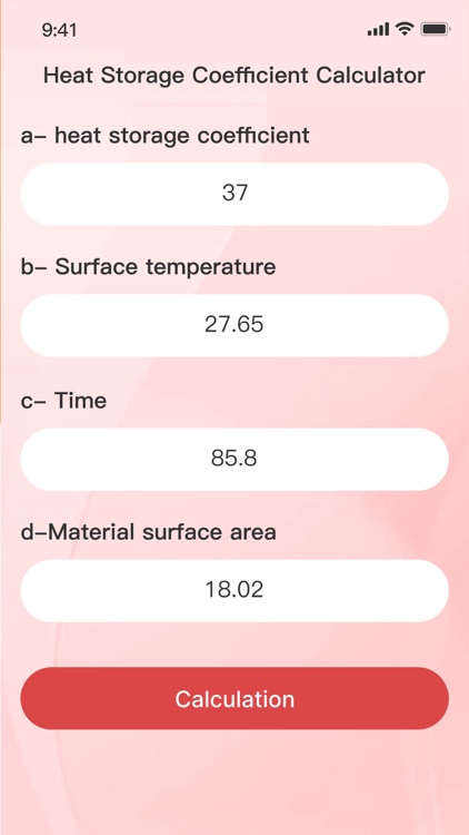 Heat storage coefficient calc screenshot-3