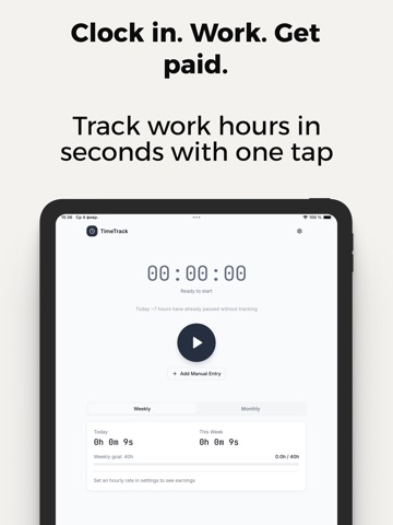 Work Hours Tracker - Stundo iPad screenshot