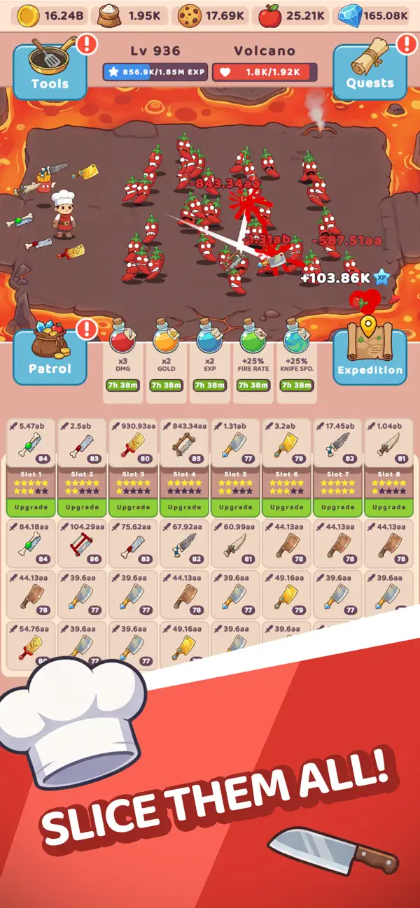 Knife Hero: Idle RPG iOS Mod IPA screenshot 3 - iOS game interface