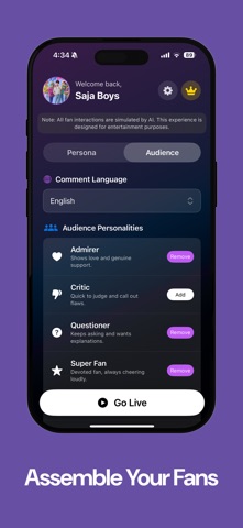 Fake Live stream AI -Fame Live iPhone screenshot