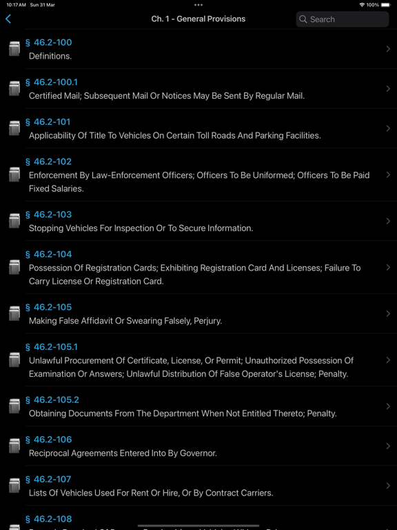 Code of Virginia (VA Laws) iPad screenshot 8 - Reference app