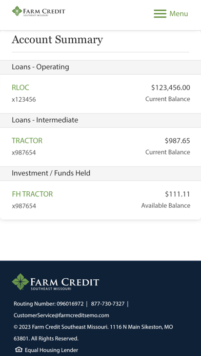 Farm Credit Screenshot