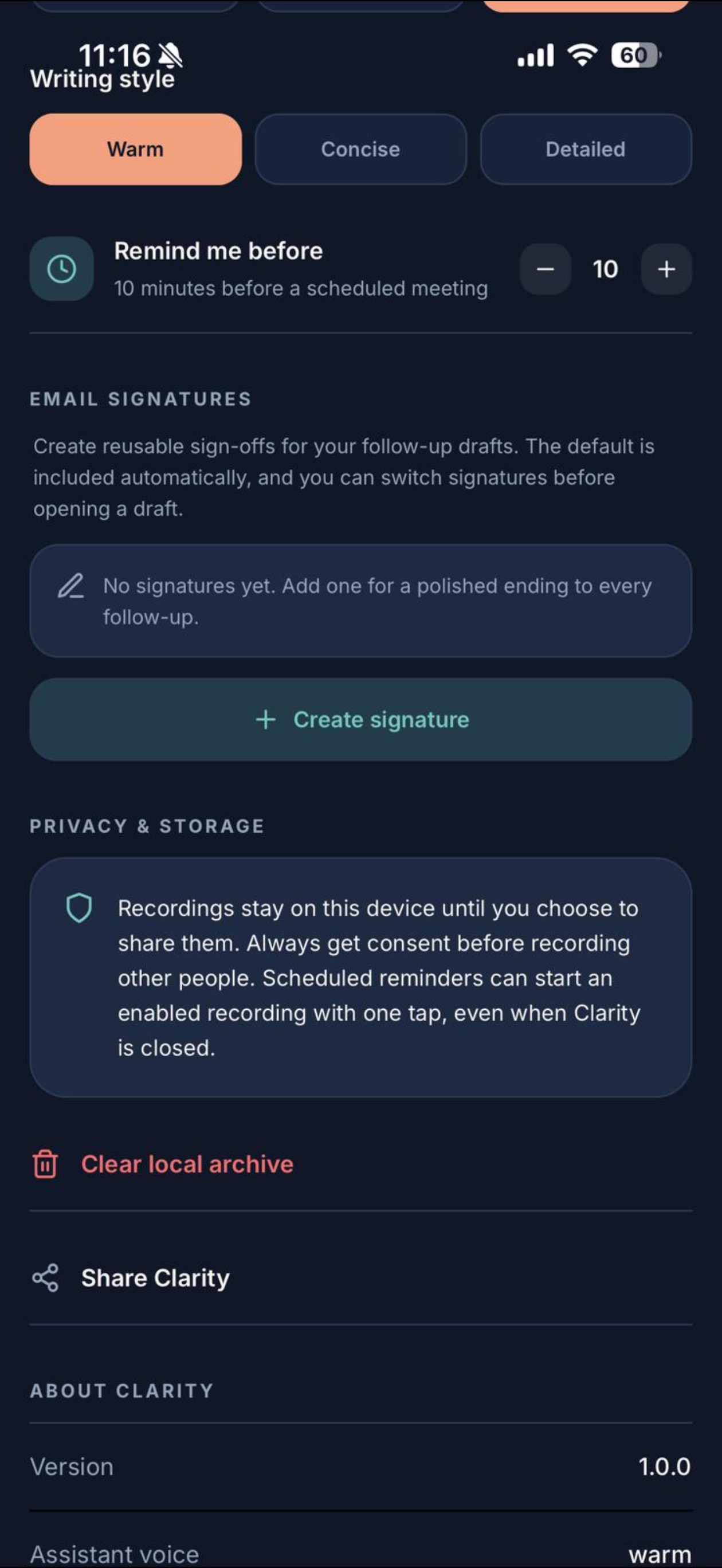Screenshot 7 of Clarity - Ai Meeting Assistant
