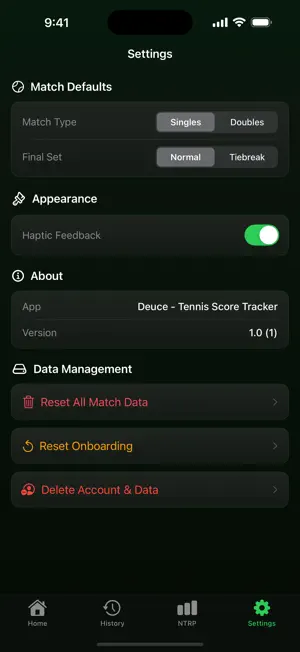 Deuce Tennis Score screenshot 1