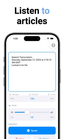 Text to Speech Voice - Speechy iPhone screenshot
