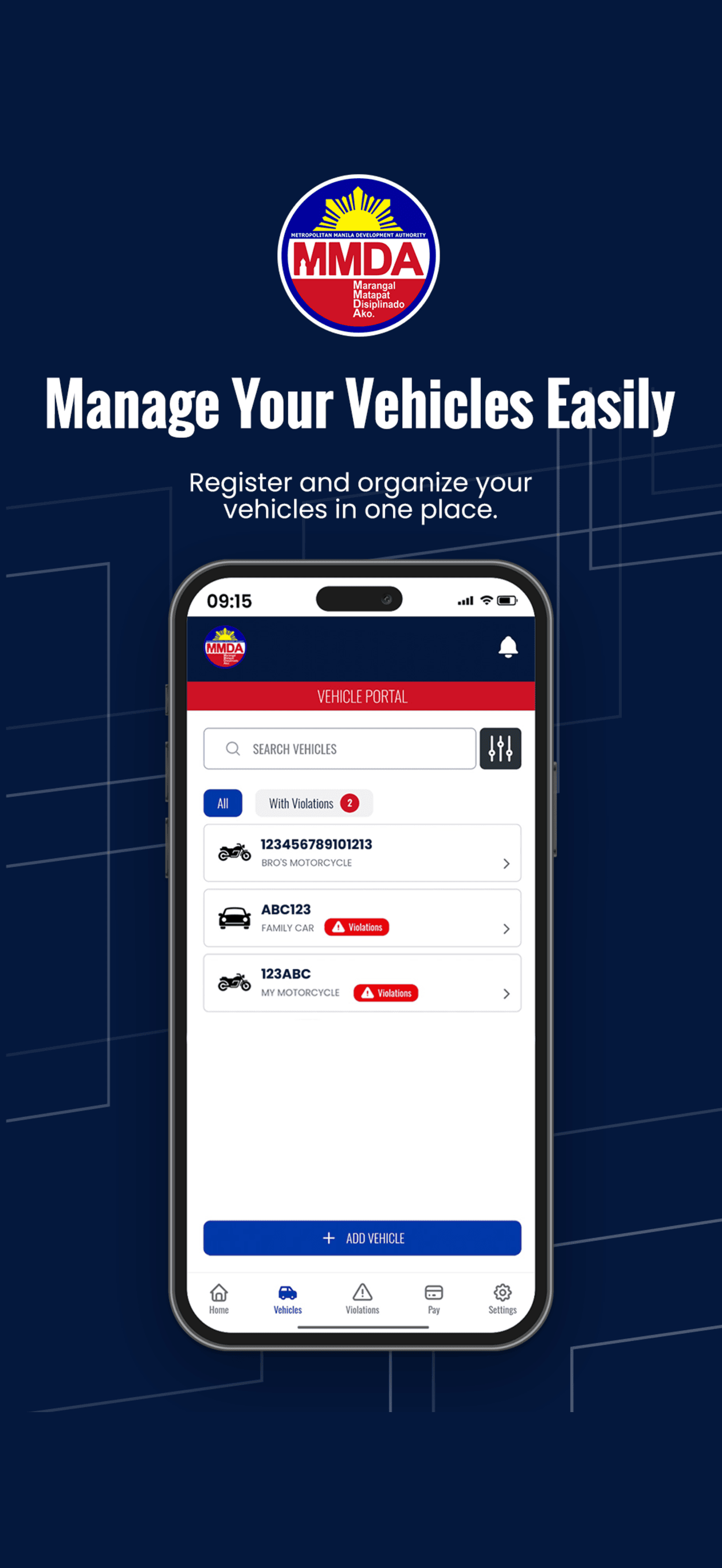 MMDA Vehicle Portal
