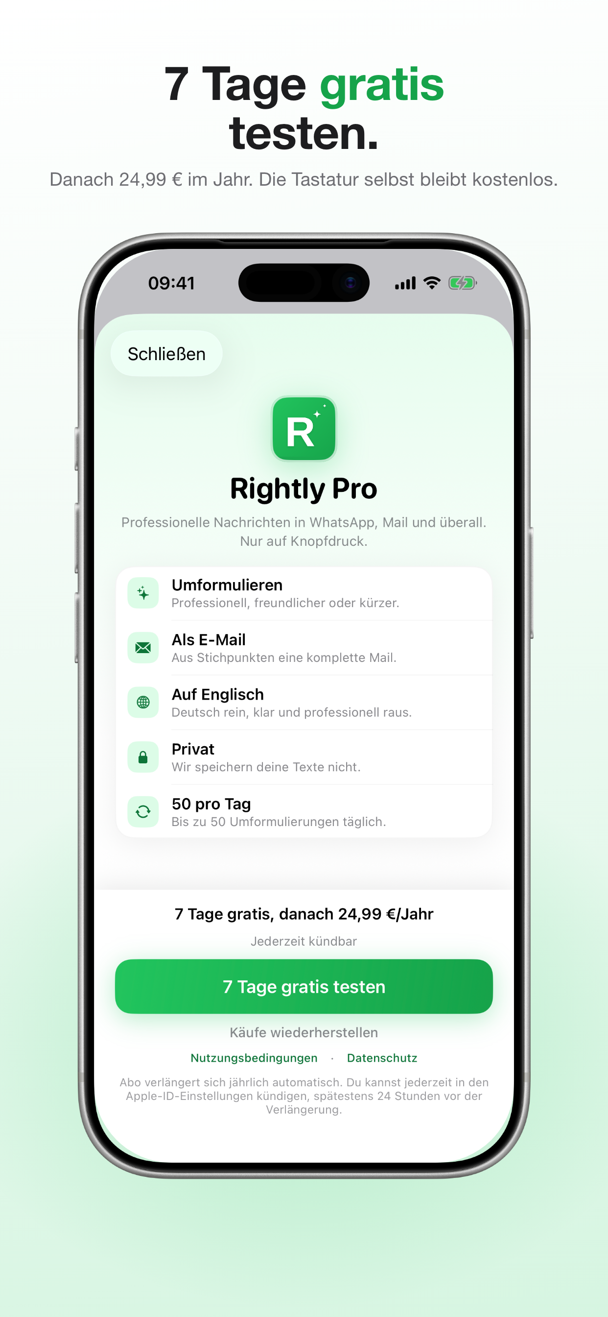 Rightly – KI Tastatur screenshot 2