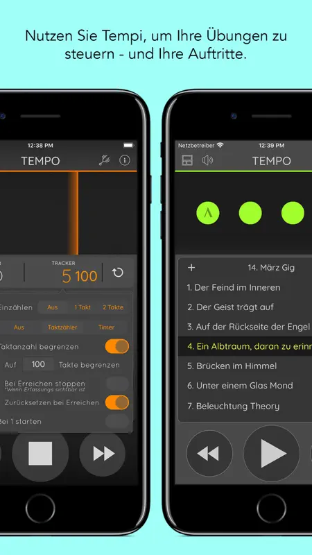 Tempo Metronom mit Setlisten screenshot 3 of 5