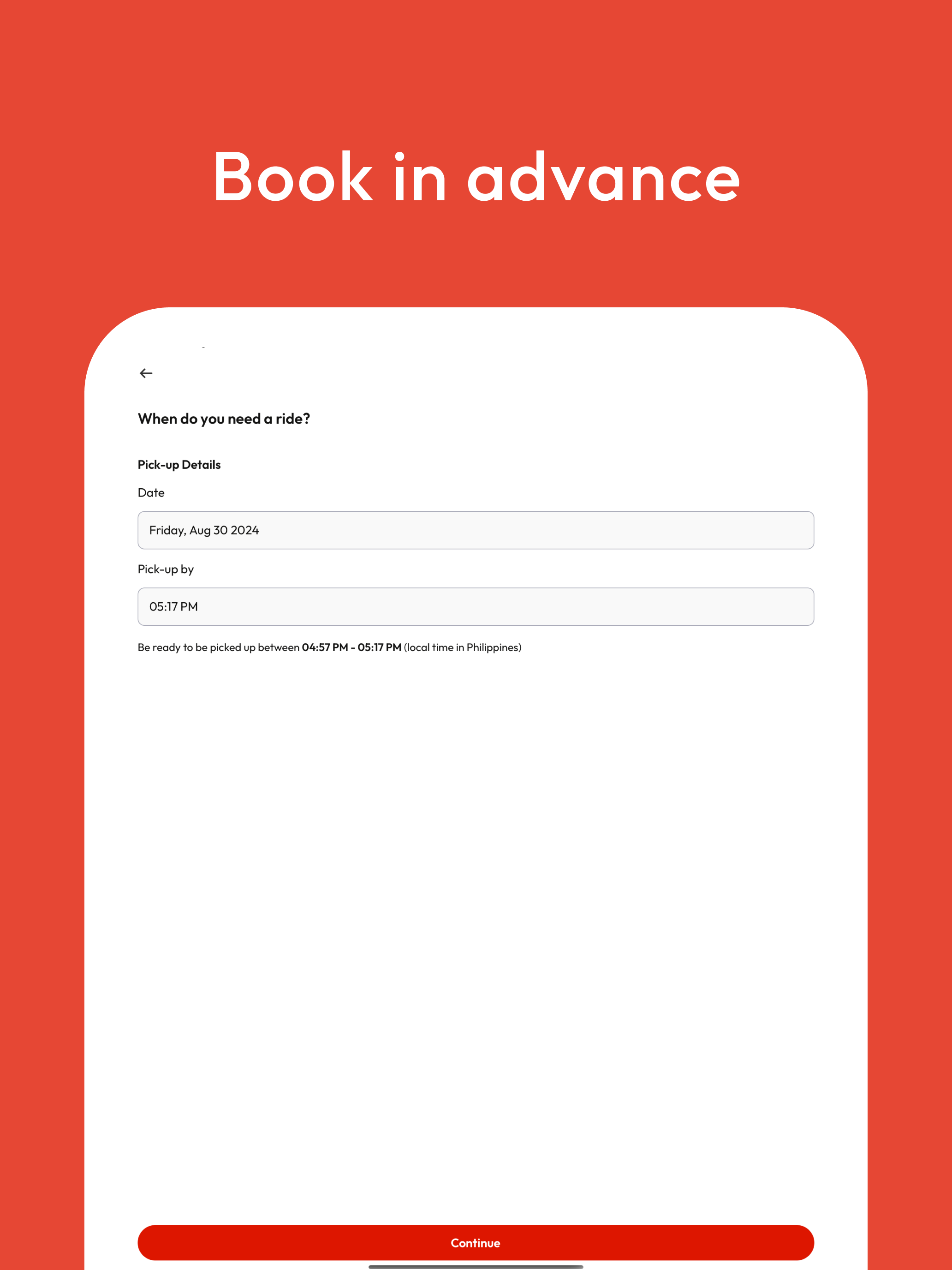 Pedi App - Request a Ride