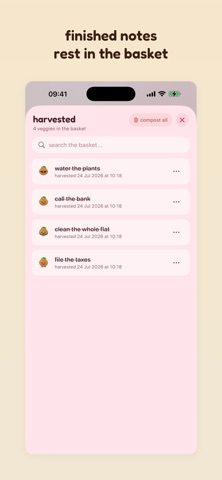 spudnote: calm notes iPhone screenshot