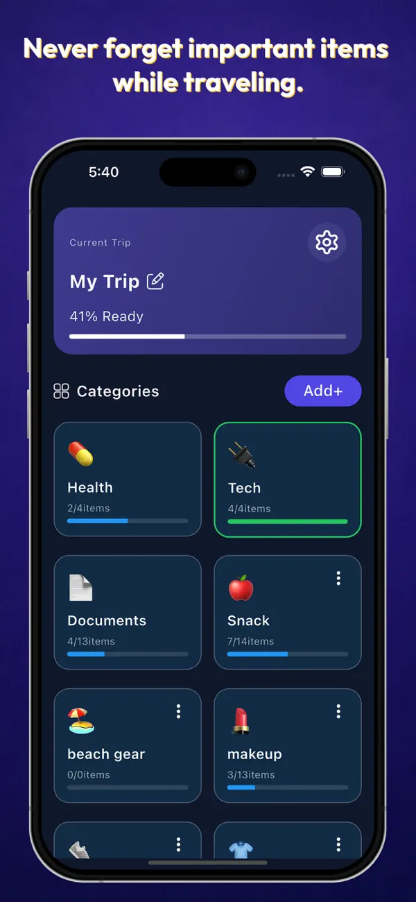 Screenshot #2 pour Outing Packing Checklist
