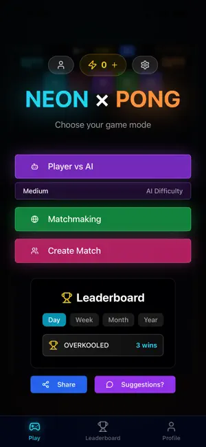 Neon X Pong screenshot 1