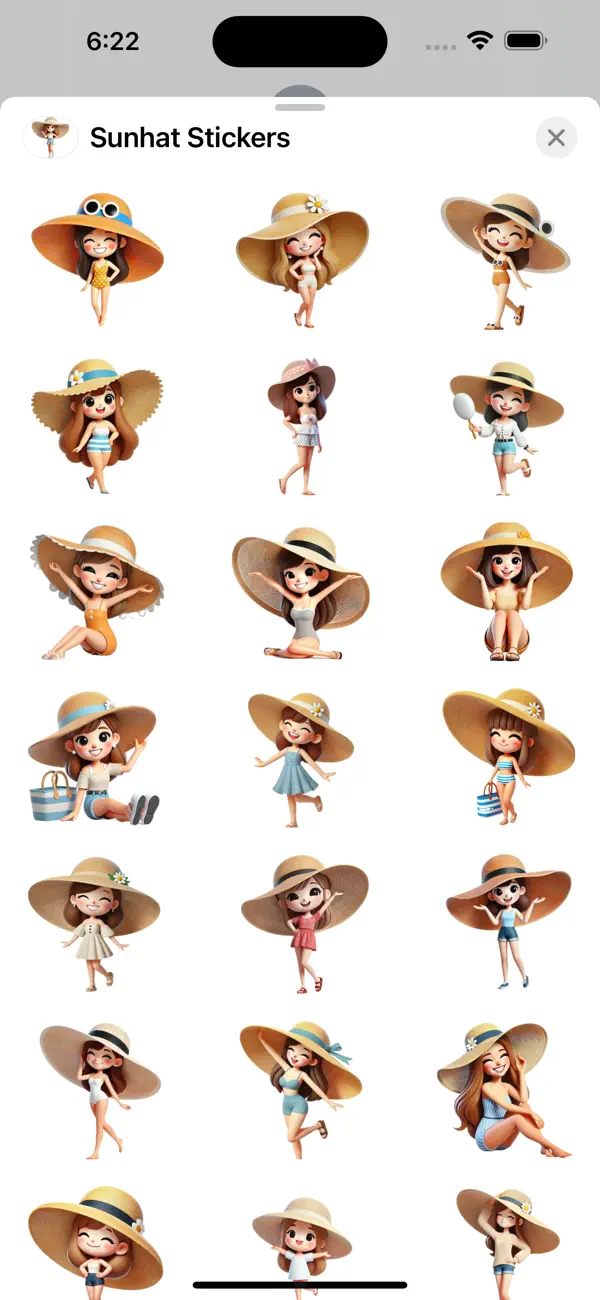 Screenshot #1 pour Sunhat Stickers
