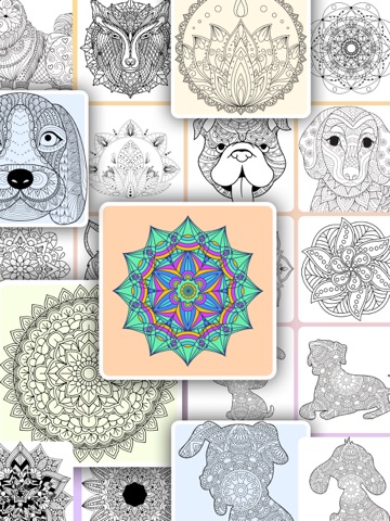 Mandalas paint & color relax iPad screenshot