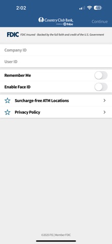 Country Club Bank for Business iPhone screenshot