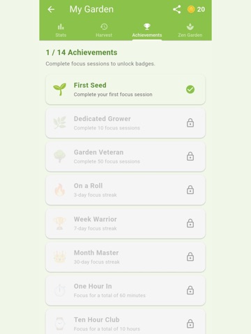 Focus Garden: Time your Growth iPad screenshot