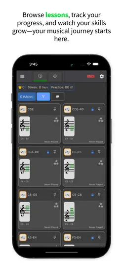 Capture d'écran de MusicKeyRoll sur iPhone 3