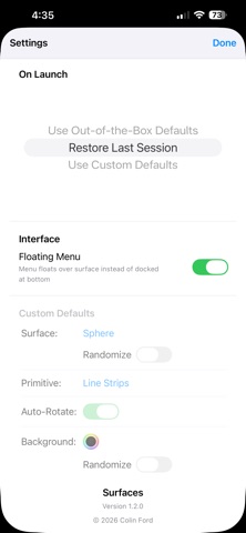 Surfaces in Space iPhone screenshot