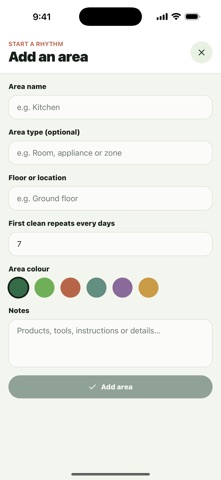 CleanRhythm Cleaning Plan iPhone screenshot