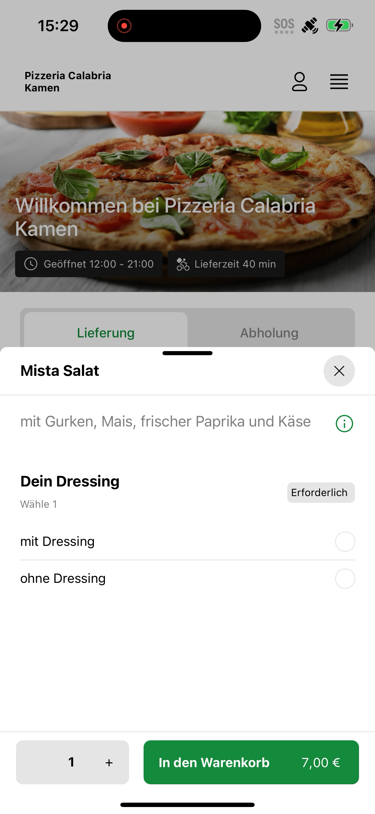 Pizzeria Calabria Liefersevice screenshot 8