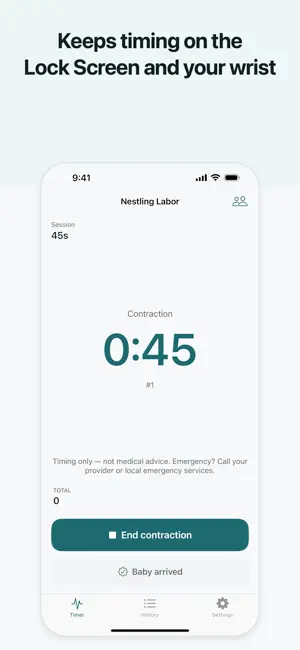Contraction Timer by Nestling screenshot 2