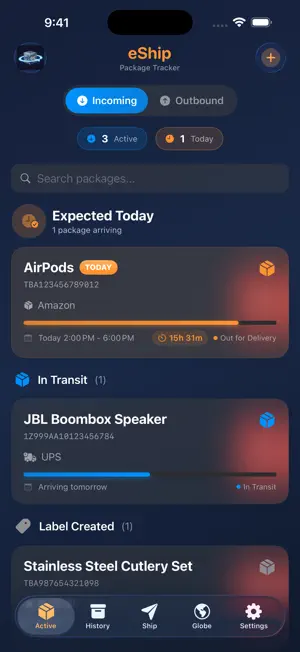 eShip - Package Tracker screenshot 1