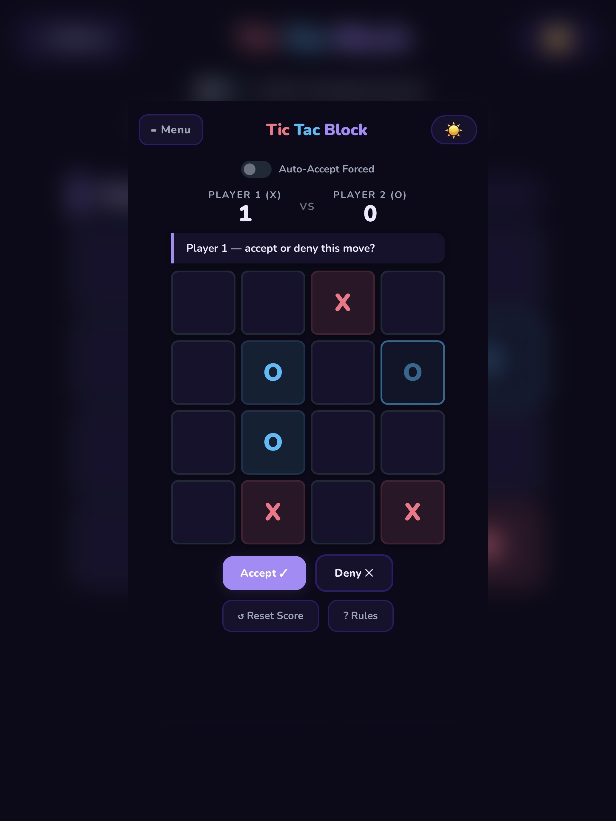 Tic Tac Block • X O No