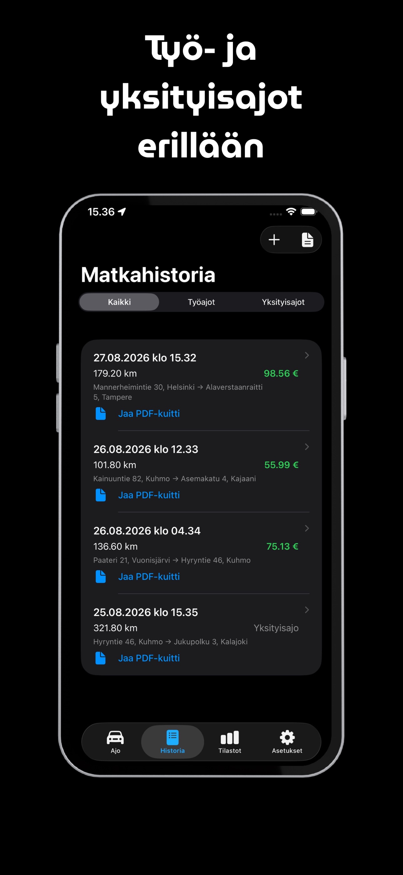 Screenshot 4 of Kilsat - Ajopäiväkirja