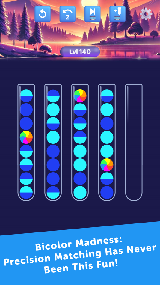 #4. Ball Sort: Bicolor Twist (iOS) By: Viviana Baeza