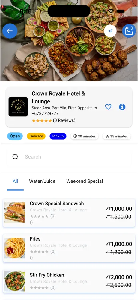 VuKart Airport Transfer Screen