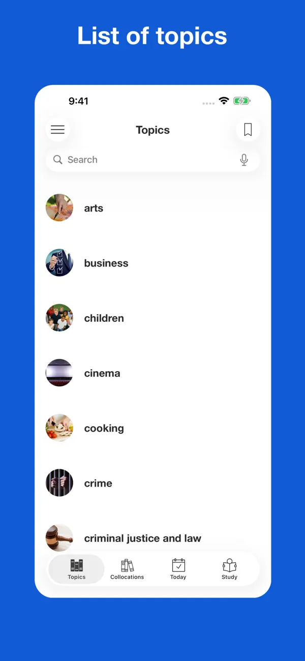 Screenshot #1 pour English Collocations By Topics