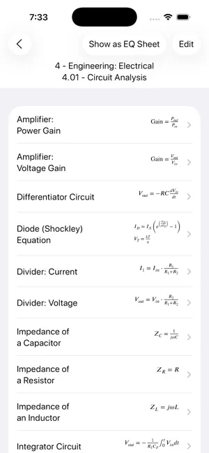 Equation Sheets screenshot 4