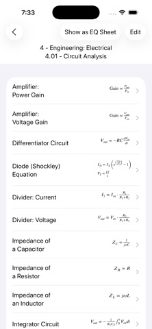 Equation Sheets Screenshot 4 of 7