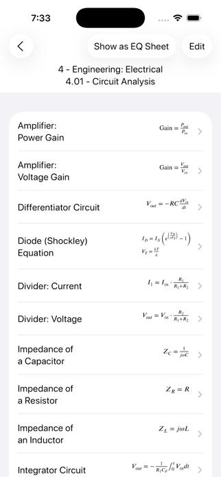 Equation Sheets Screenshot 4 of 7