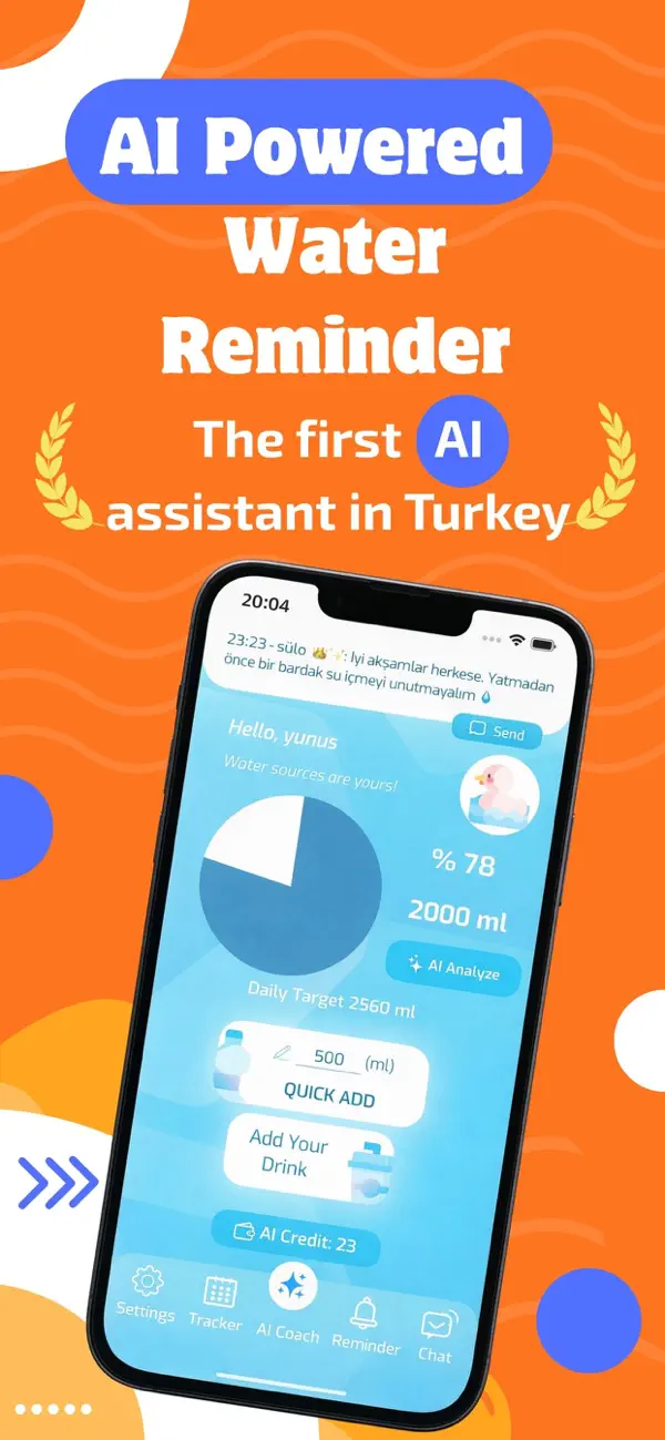 Screenshot #1 pour Waterholic AI Water Tracker