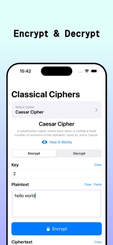 Classical Ciphers Screenshot 1 of 4