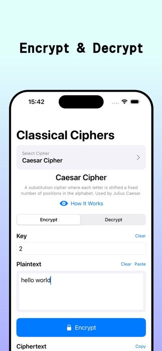 Classical Ciphers Screenshot 1 of 4