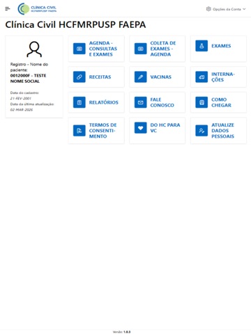 Clínica Civil HCFMRPUSP FAEPA iPad screenshot