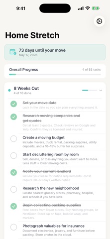 Home Stretch: Moving Checklist Screenshot 5 of 5