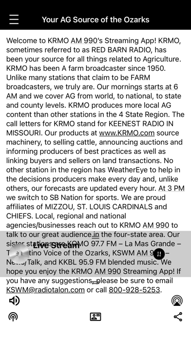 KRMO AM 990, Farm Radio Screenshot