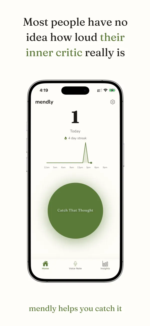 Screenshot #1 pour Mendly: Self-Talk Tracker