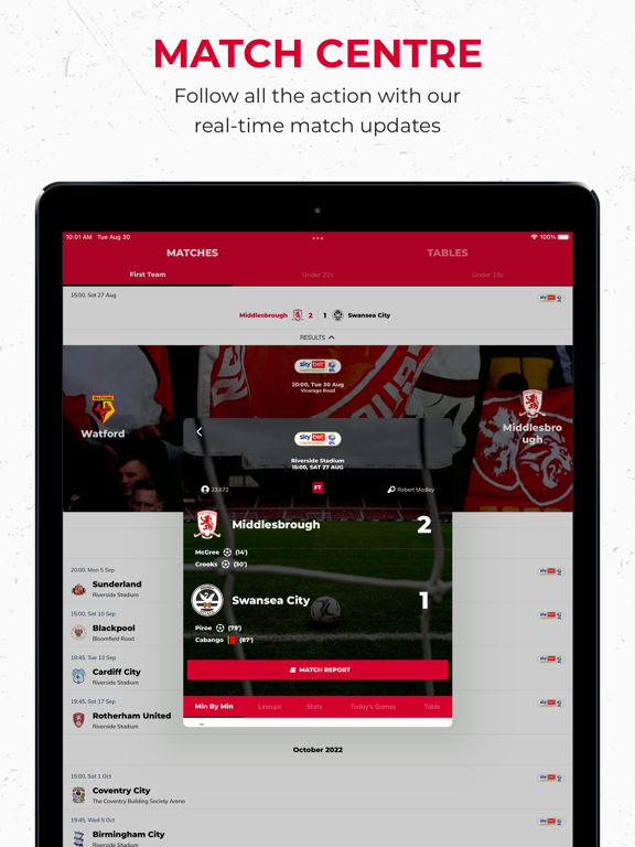 Middlesbrough FC iPad screenshot