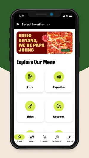 Papa Johns Pizza Guyana screenshot 1