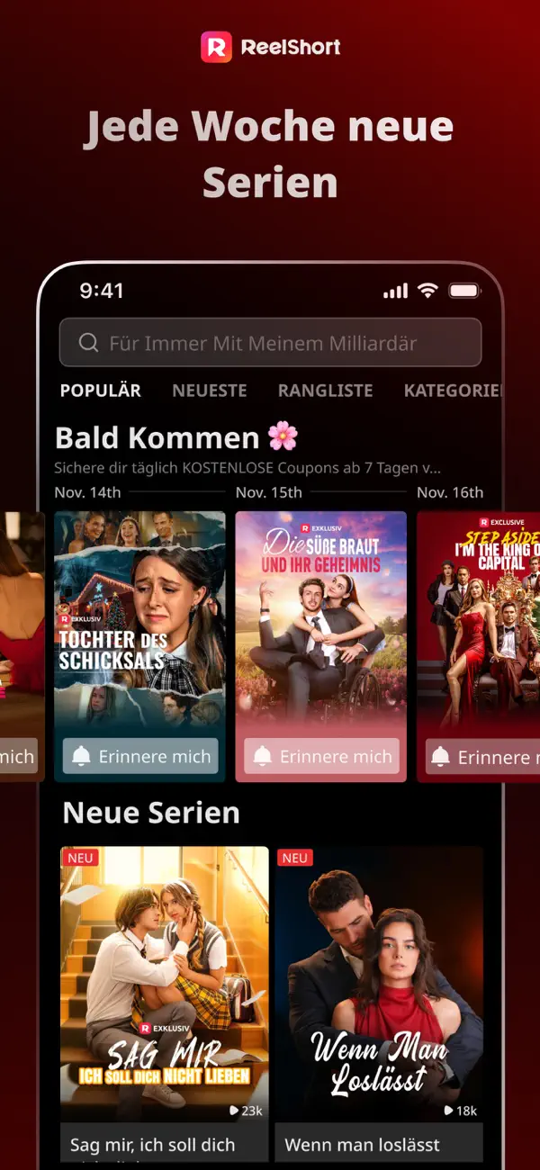 ReelShort - Stream Drama & TV iPhone App Screenshot 4 – Unterhaltung