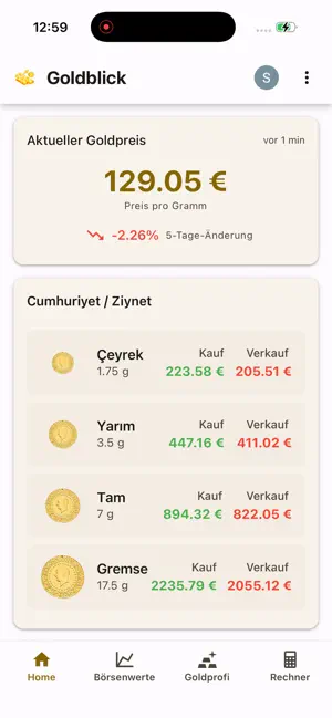 Goldblick iPhone screenshot 1