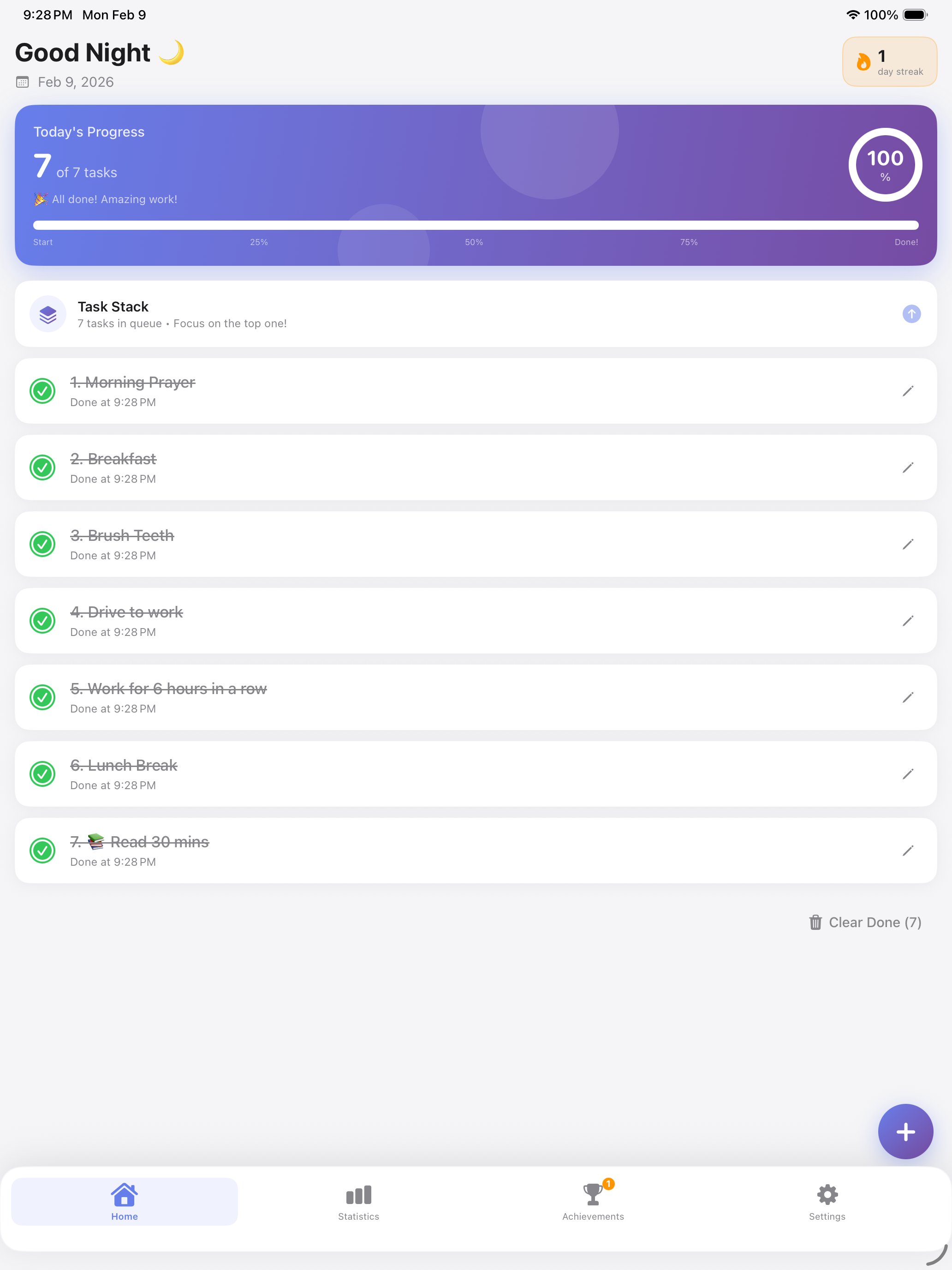 DailyList - Daily List Tracker
